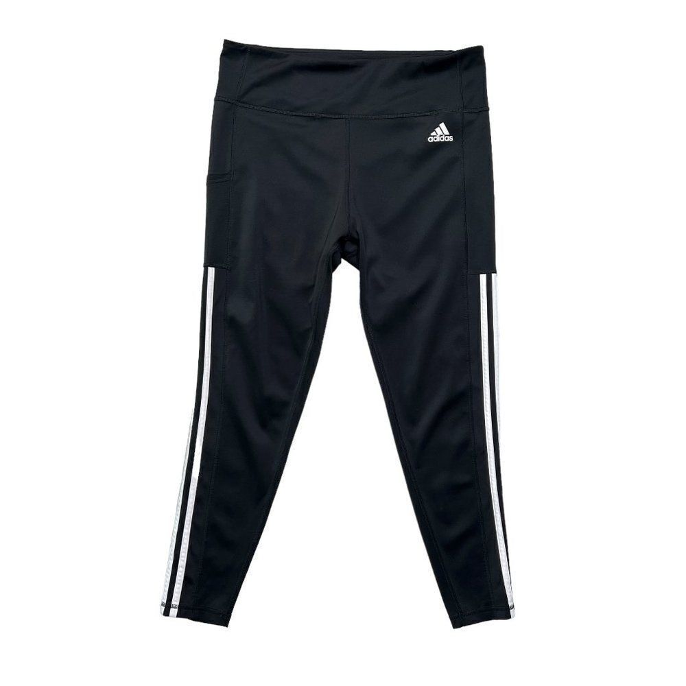 Adidas Tights Women's Size XL Black LOUNGEWEAR Essentials 3-Stripes Leggings